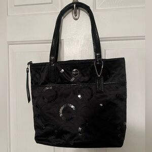 Coach Signature C Sequin Bag EUC